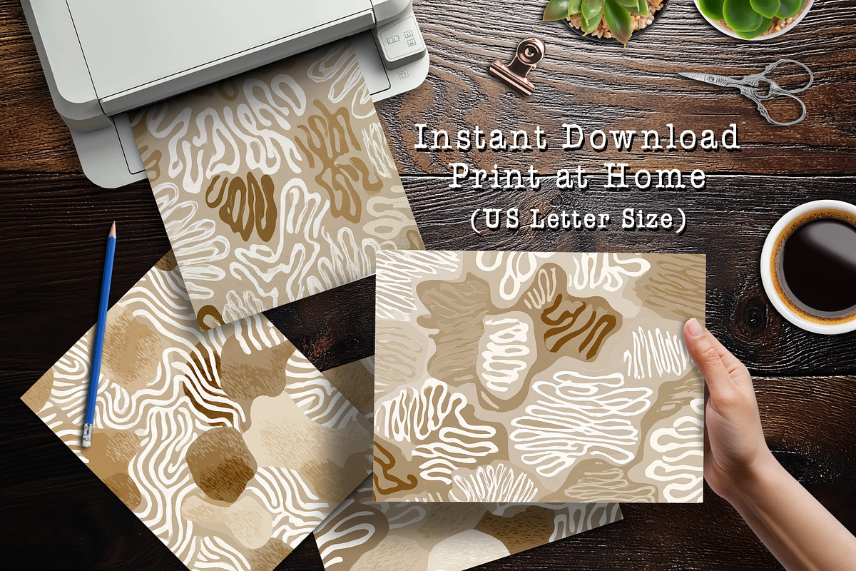 Desert Whisper Pattern Digital Paper, a Background Graphic by V Design Creator (Photo 2 of 12)