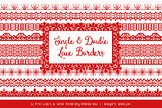 Red Lace Clipart Borders, an Illustration by Amanda Ilkov (Thumbnail 1 of 5)