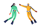 Divers set. Underwater scuba diving, a Person Illustration by Good Studio (Thumbnail 2 of 5)