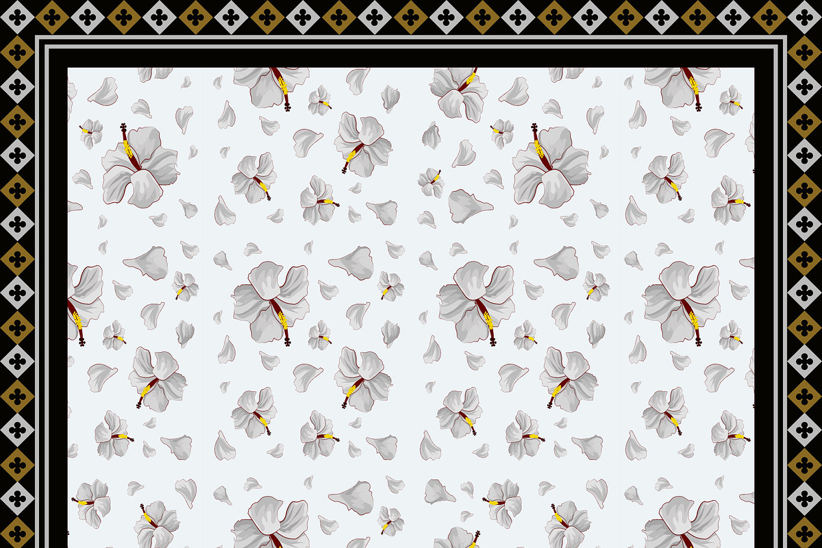 beautiful grey floral Islamic rug, an Object Graphic by ThaiByGaew