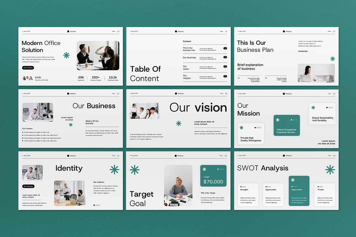 White Business Plan Google Slide, a Presentation Template by graphicook (Photo 3 of 4)
