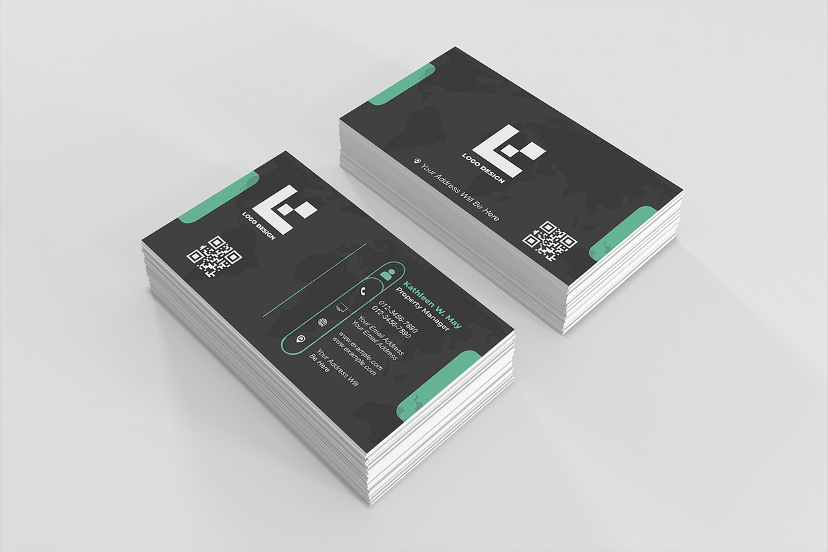 Modern Dark Business Card PSD preview 6
