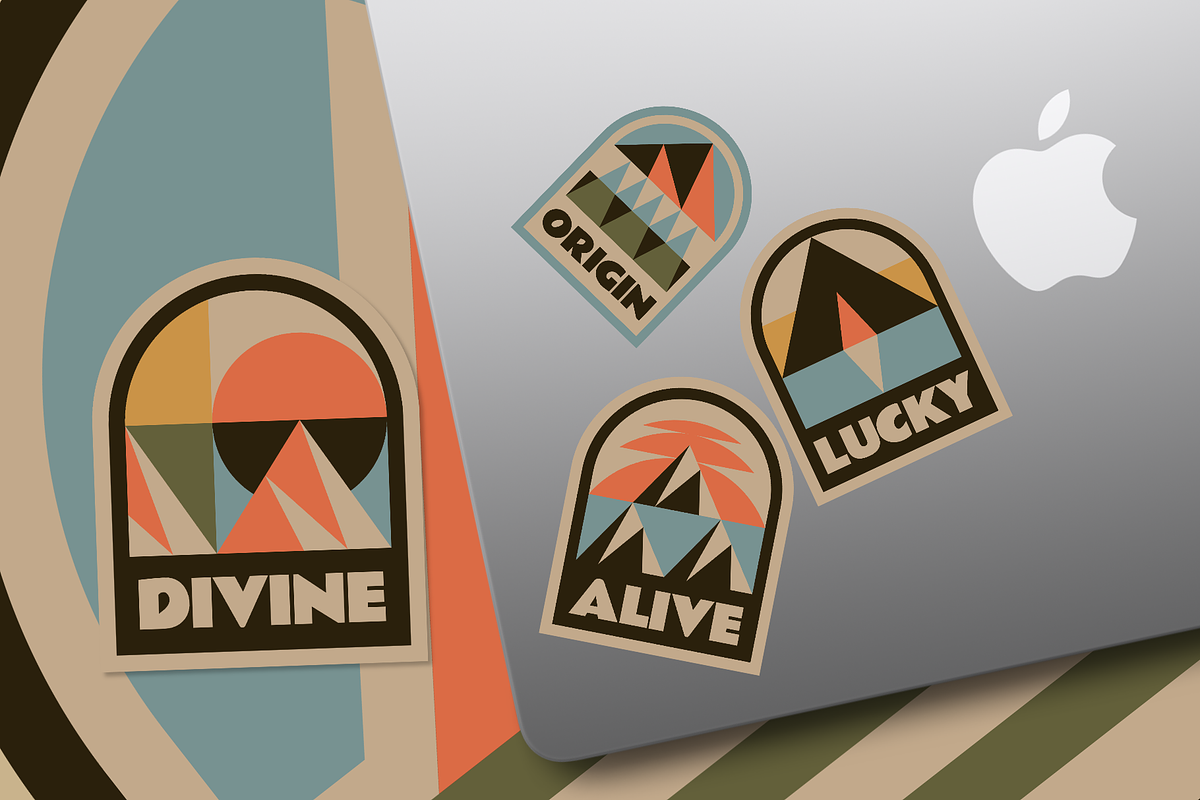 Inspiring Mountains Badges, an Illustration by Firowerk (Photo 4 of 5)
