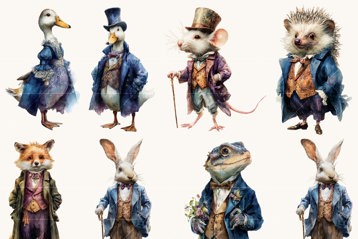 Victorian Animals Clipart Bundle, an Animal Illustration by Design Scotch (Photo 2 of 8)