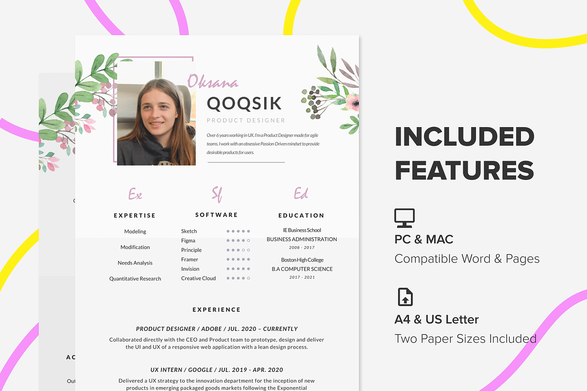 Customizable CV / resume template