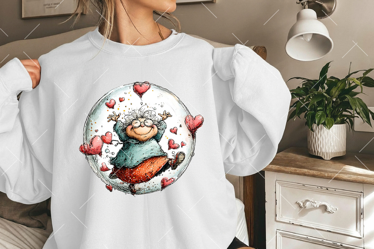 Whimsical Valentine Grandma Clipart, an Illustration by OK Design (Photo 6 of 6)