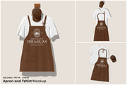 Apron and Tshirt Mockup, a Shirt Mockup by Unerispace (Thumbnail 1 of 5)