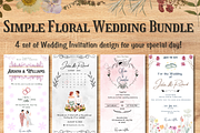 Simple Floral Wedding Bundle, an Invitation Template by WynterLife Studio (Thumbnail 1 of 6)