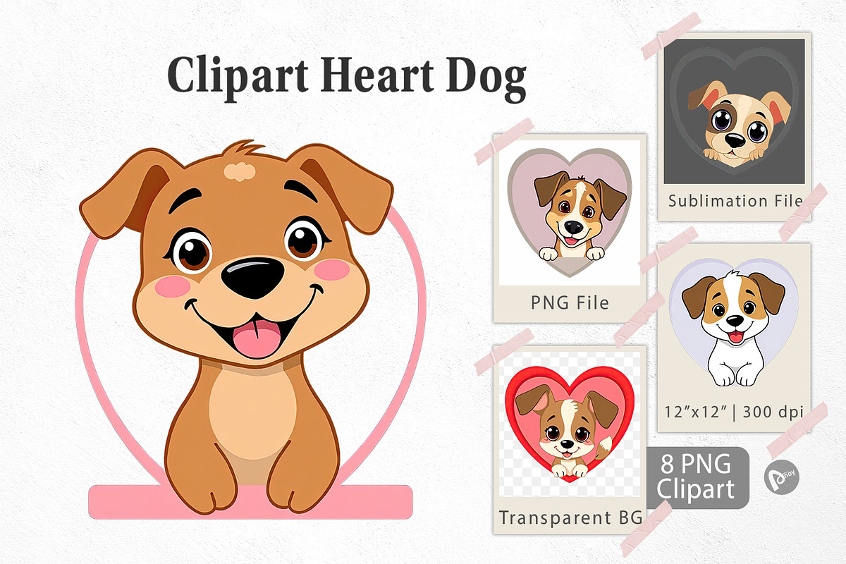 Clipart Heart Dog, a Graphic by Artnoy (Photo 1 of 5)