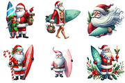 Christmas Santa with Surfboard Bundl, an Illustration by DreamArtGraphic (Thumbnail 2 of 5)