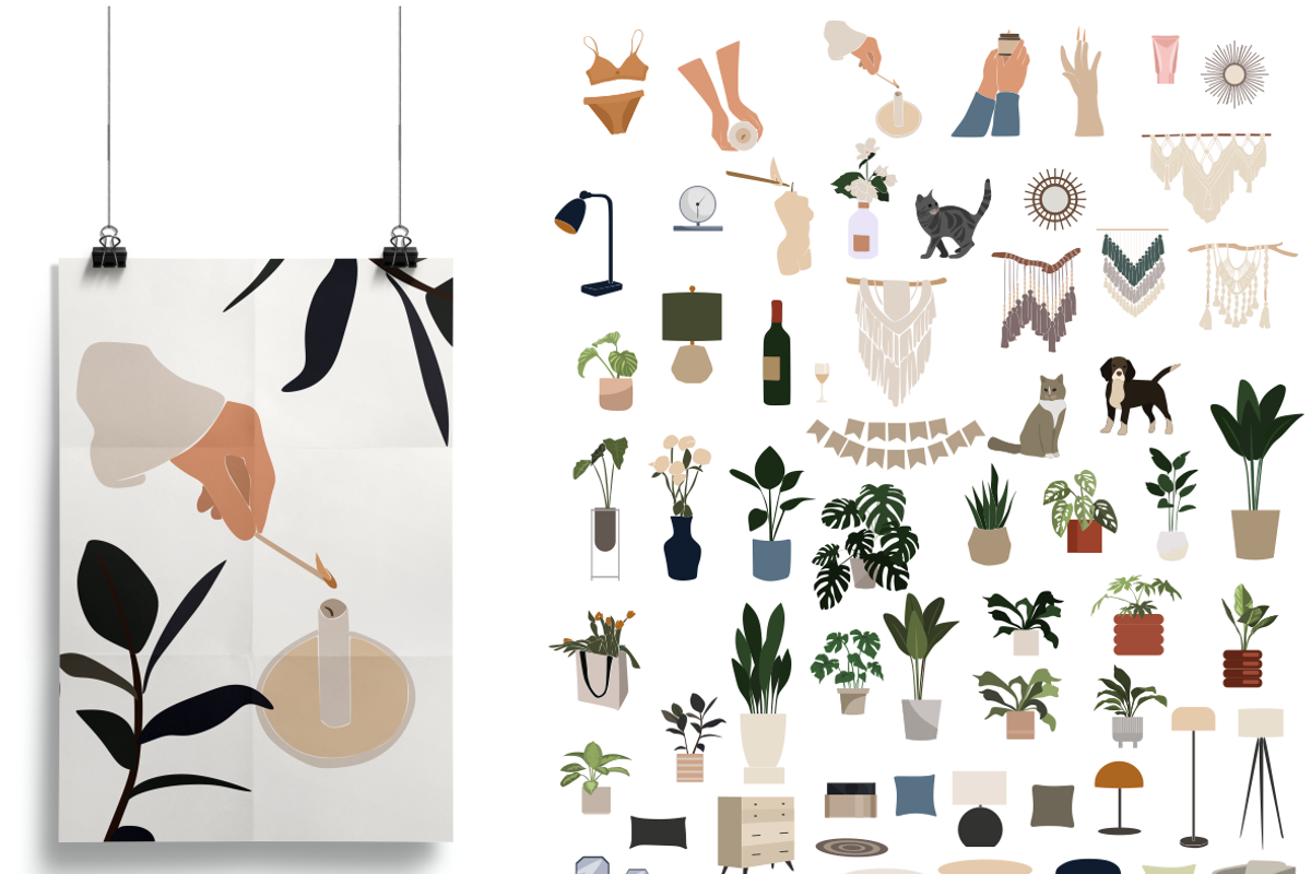 Woman in the house, spa day, an Illustration by Yana_mide (Photo 4 of 10)