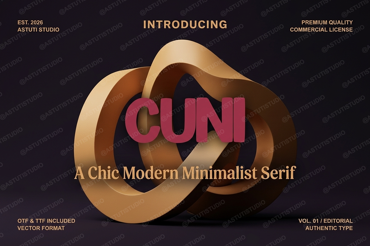 Cuni - Elegant Modern Serif Typeface, a Serif Font by Astuti Studio (Photo 2 of 25)