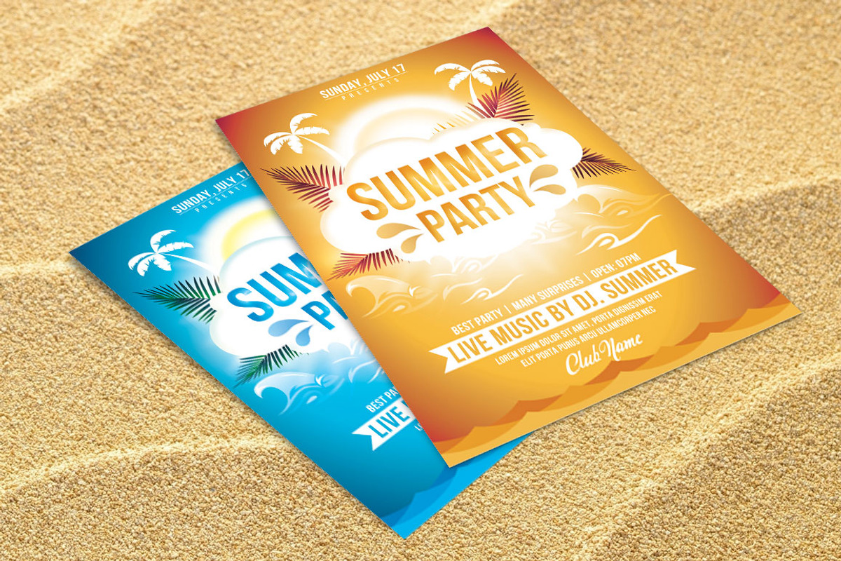 Summer Party Flyer Template v2, a Flyer Template by Briell Design (Photo 3 of 3)