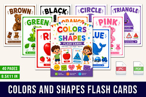 Colors and Shapes Flash Cards, a Stationery Template by Designmela01