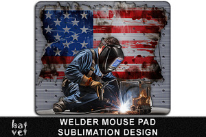 Welder Mouse Pad Sublimation Design