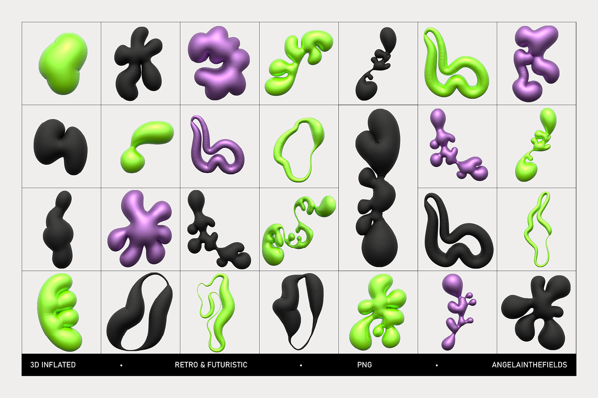 Abstract Retro Blobs Elements, an Object Graphic by angelainthefields (Photo 4 of 10)