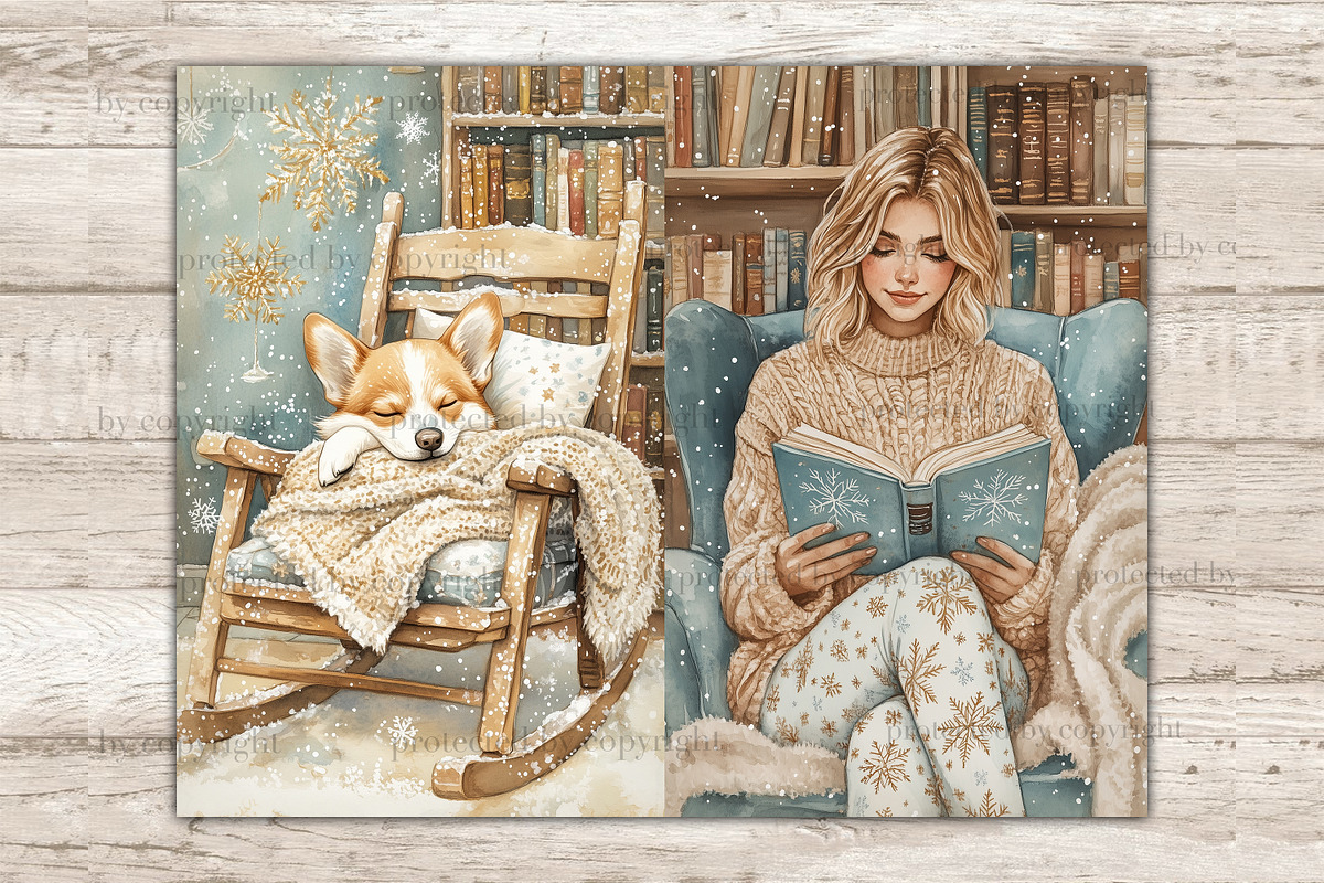 Cozy Winter Junk Journal Pages, a Person Illustration by GlamArtZhanna (Photo 4 of 10)
