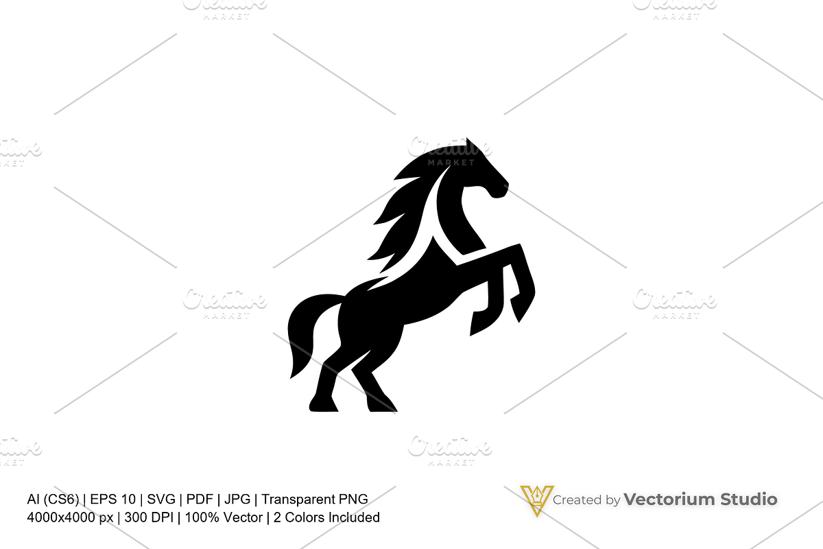 Horse Minimalist Silhouette Logo, a Branding & Logo Template by Vectorium Studio (Photo 1 of 3)