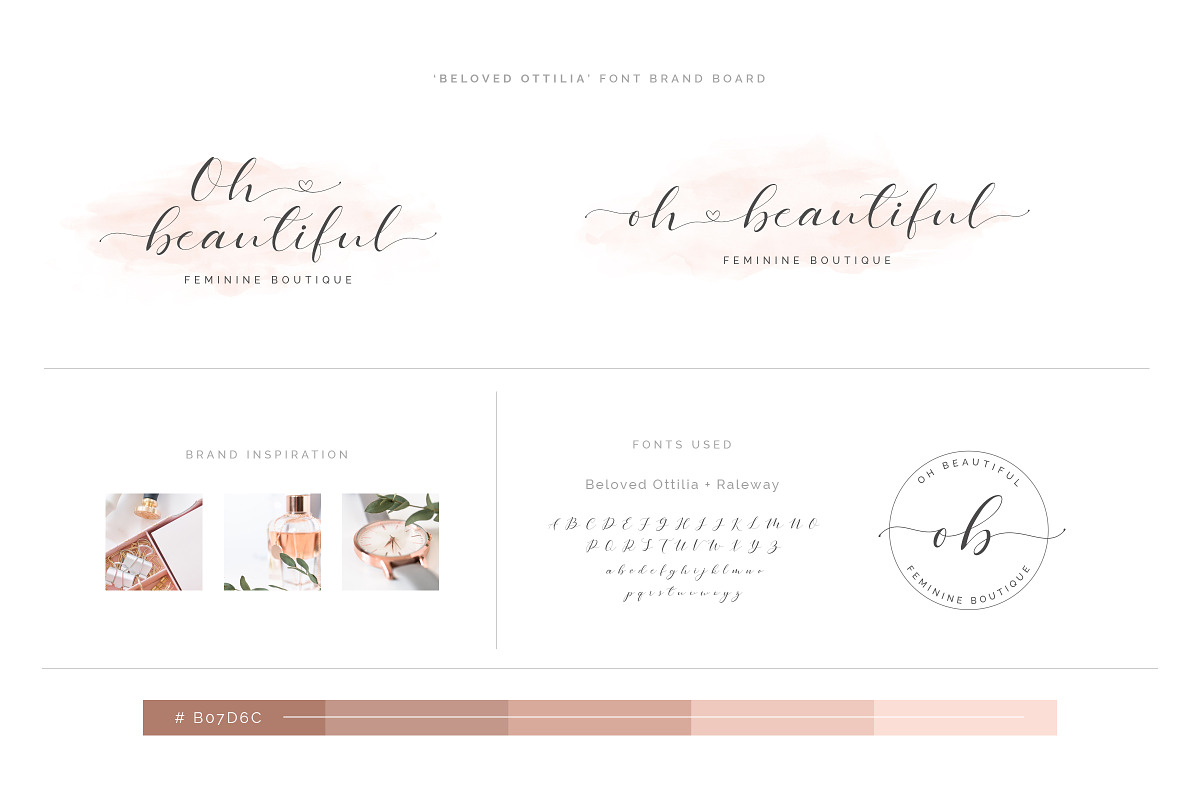 Beloved Ottilia Font + Free Logos preview 2