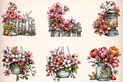 Watercolor Spring Florals Clipart, an Illustration by Digital Artistic99 (Thumbnail 2 of 10)