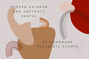 Abstract Shapes and Rainbow Stamps, a Brush Add-On by BohoCalligraphy (Thumbnail 1 of 6)