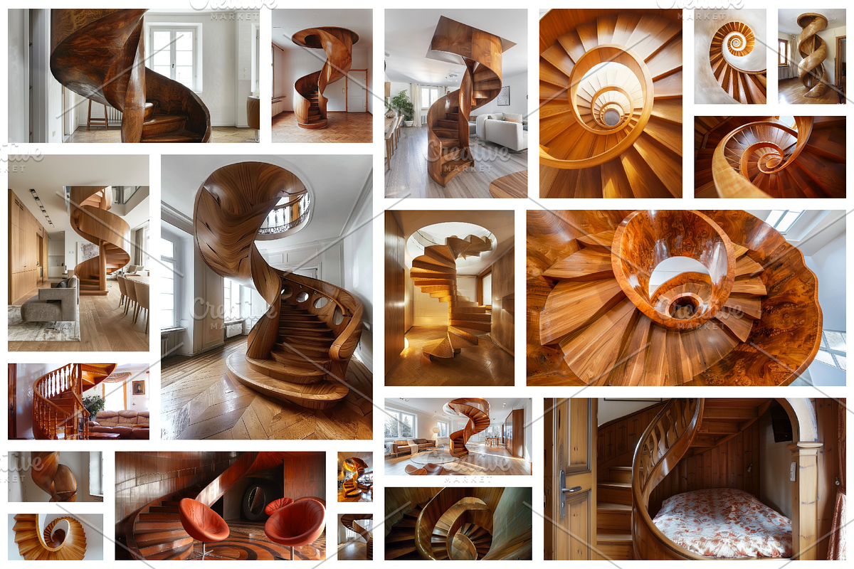 69 Spiral wooden staircases, an Architecture Photo by Handmadefont (Photo 6 of 73)