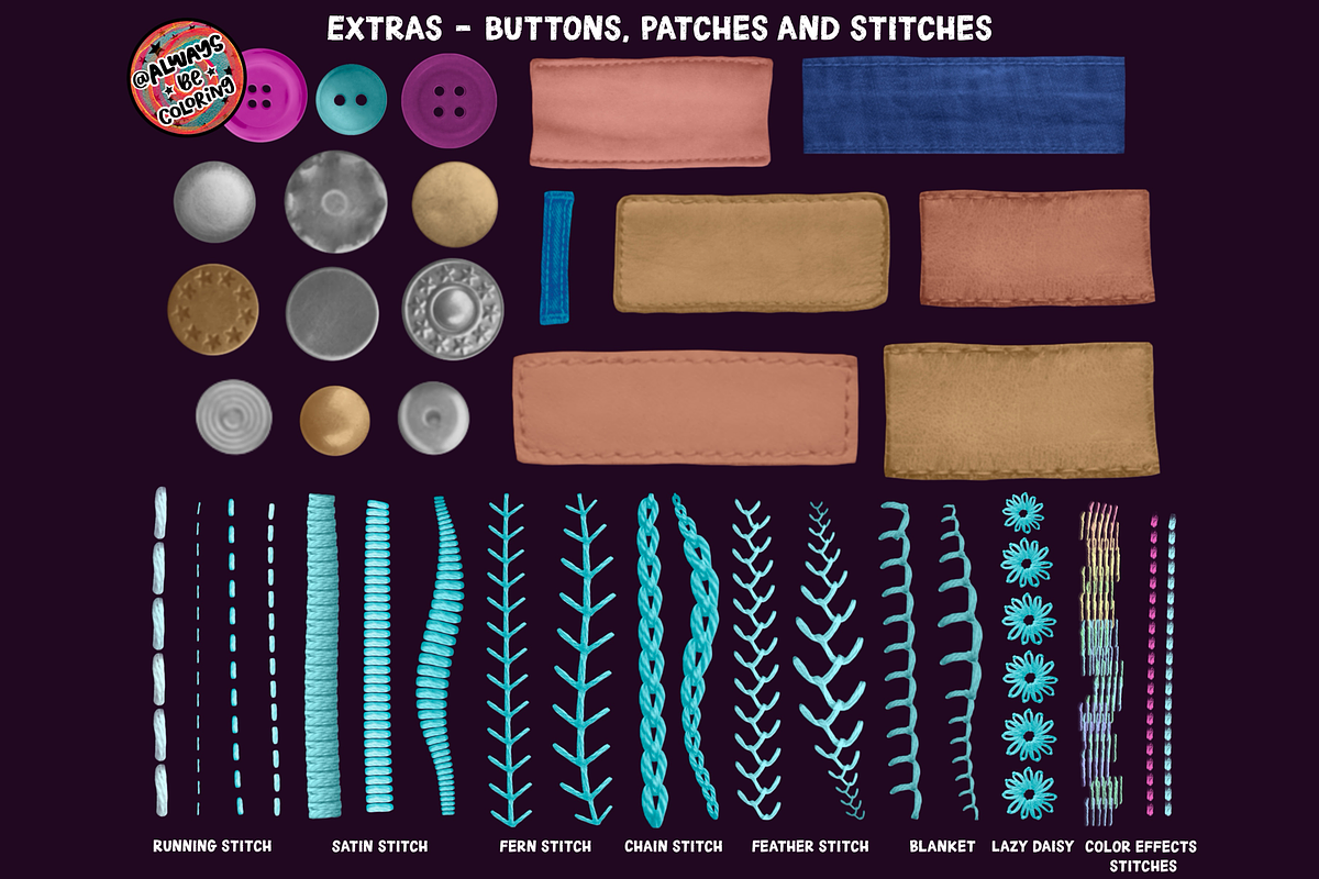 Procreate Quilt Creator Brush Set, a Brush Add-On by AlwaysBeColoring (Photo 8 of 12)