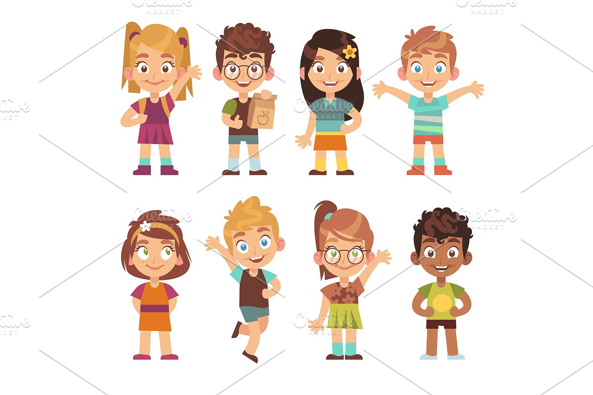 Cute cartoon kids set. Children, an Education Illustration by YummyBuum