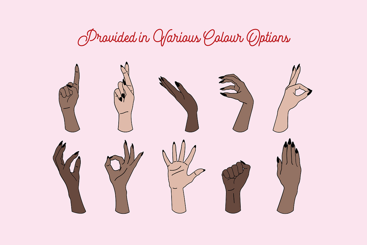 20 Vector Illustrated Hands + Extras, an Illustration by On Point Studio (Photo 3 of 6)