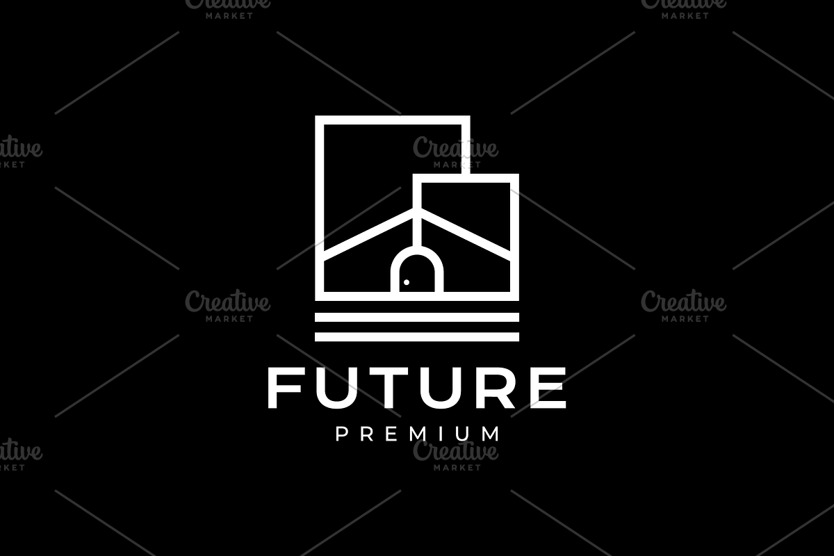 future house real estate line logo, a Branding & Logo Template by devastd