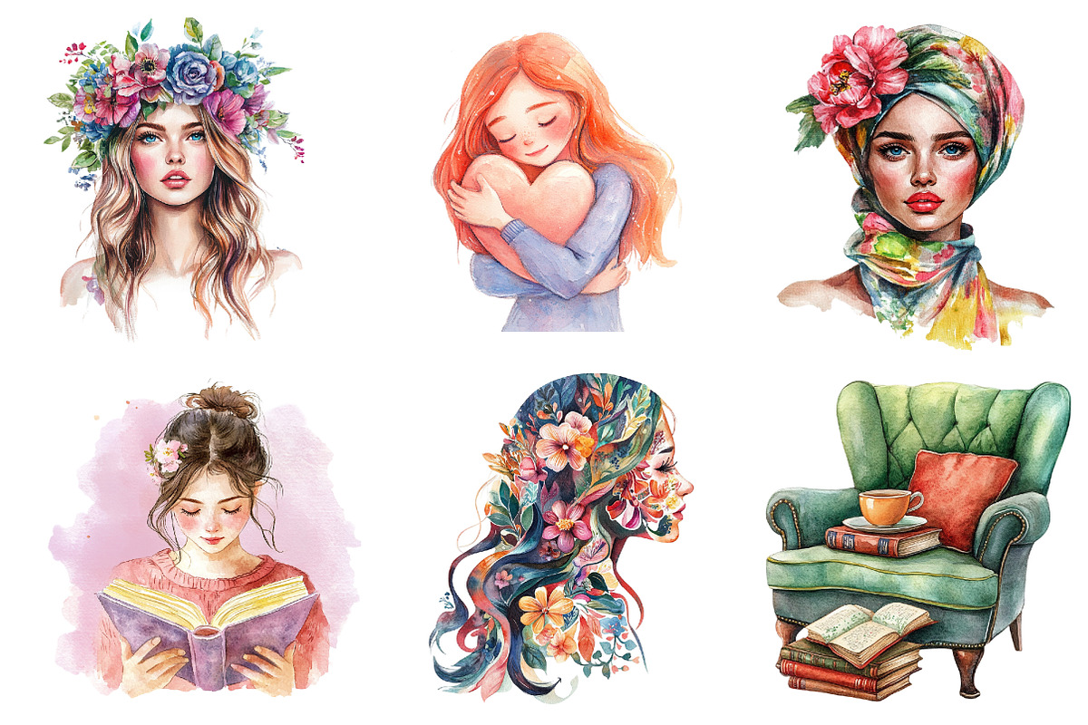 Cute Womens Month Clipart, an Illustration by CreationArt (Photo 5 of 5)