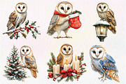Christmas Barn Owl Clipart, an Illustration by Dream Creation (Thumbnail 5 of 6)