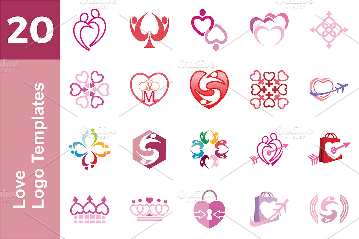 20 Logo Love Templates Bundle, a Branding & Logo Template by Friendesigns (Photo 1 of 21)
