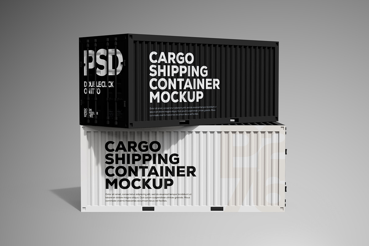 Shipping Container Mockup, a Cups & Container Mockup by Ram Studio LLC