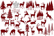 Red Buffalo Plaid Deer/Forest Vector, an Illustration by FrankiesDaughtersDesign (Thumbnail 1 of 4)