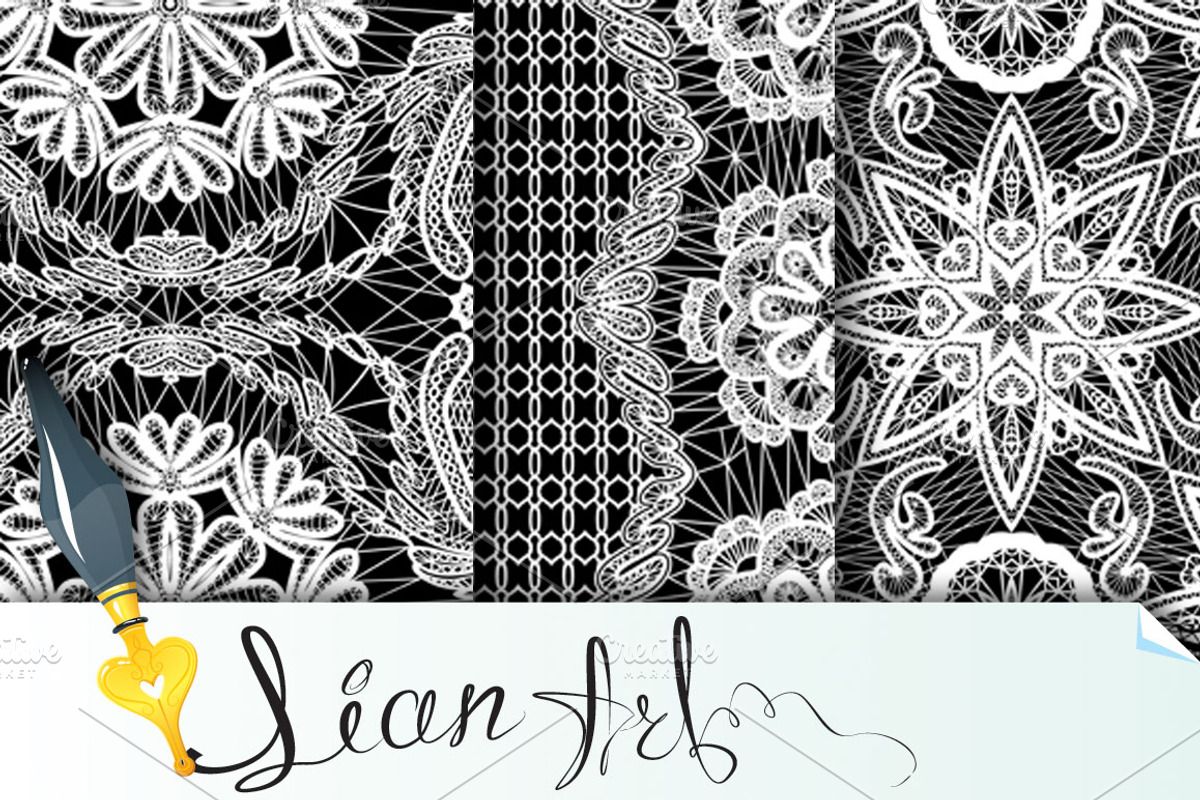 Seamless pattern - floral lace ornam