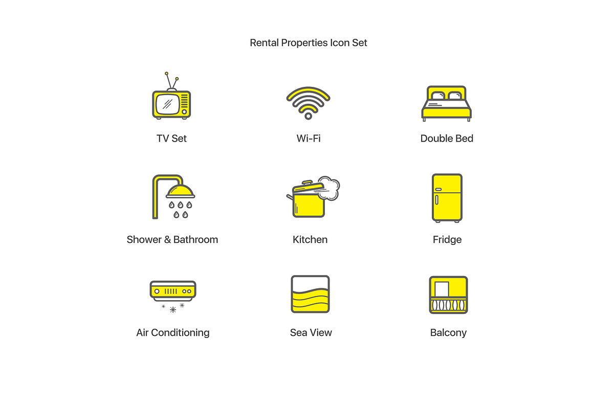 Rental Properties Icon Set, a Graphic by Krugmann