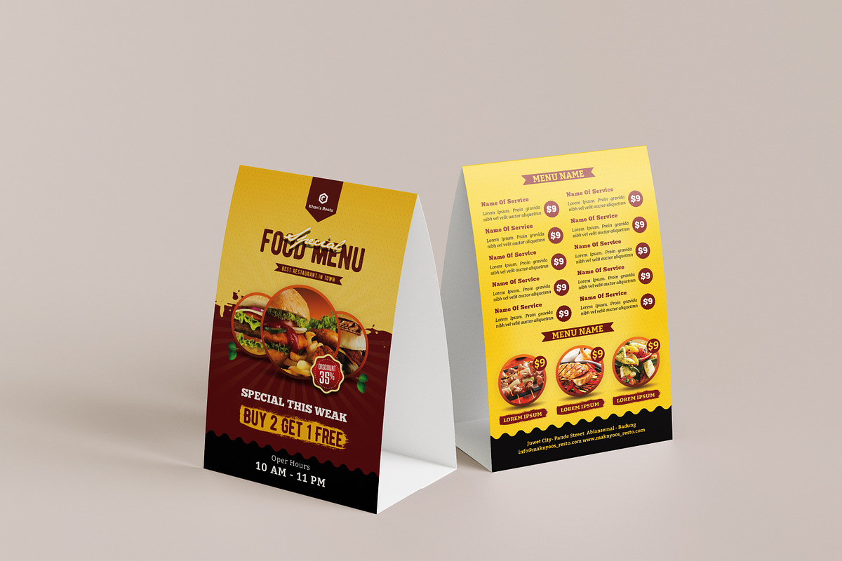 Restaurant Table Tent Flyer, a Poster Template by GreenPixi (Photo 2 of 4)