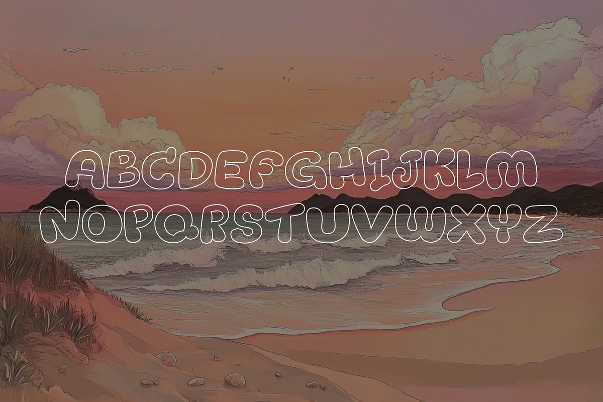 Outline Echoes - Outline Typeface, a Handwritten Font by HipFonts (Photo 8 of 8)