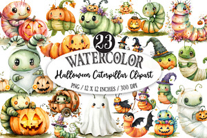 Halloween Caterpillar Clipart