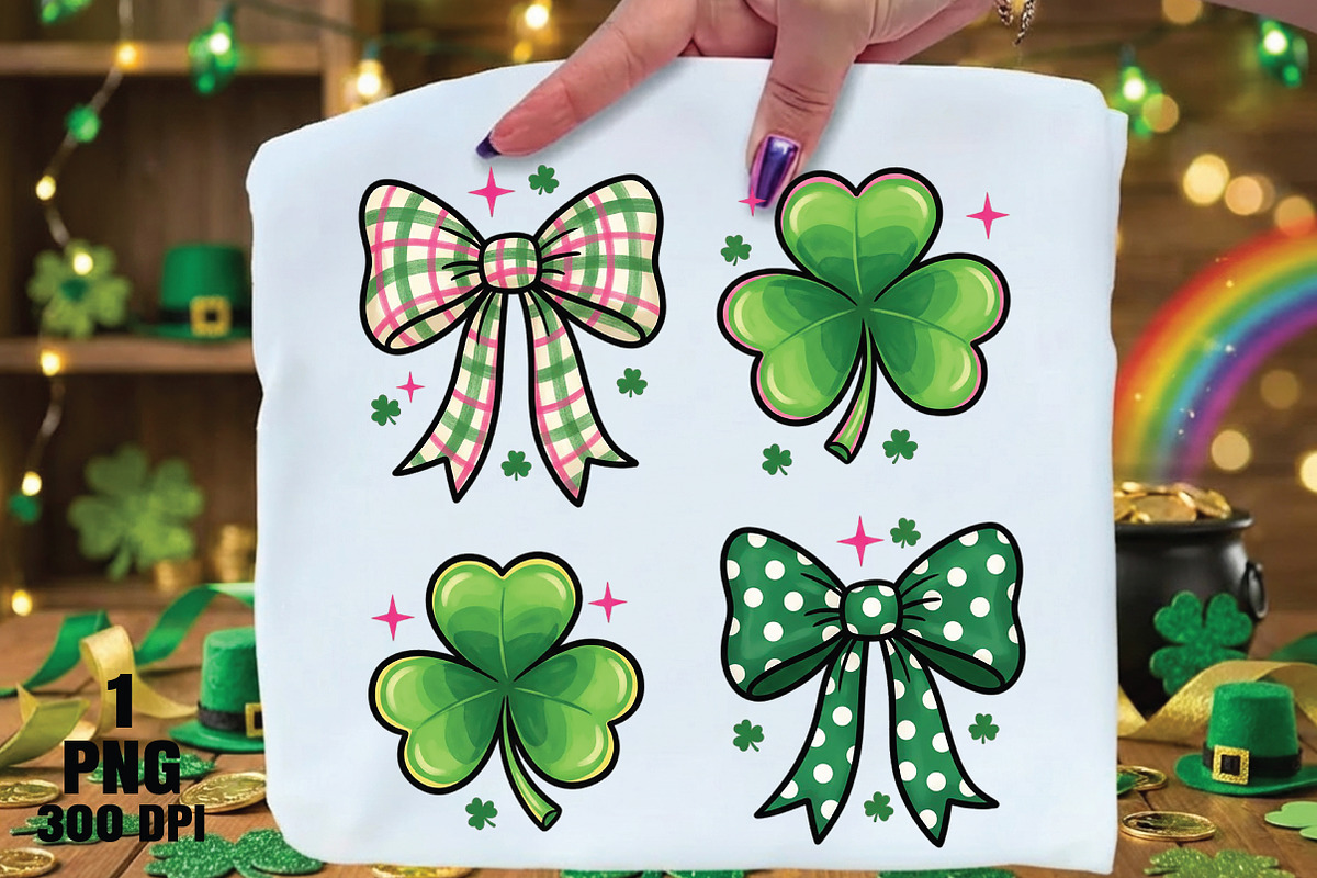 Preppy St. Patricks Day Shamrock Png, an Illustration by Daily.Designs (Photo 1 of 5)