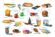 Vector set of food icons, an Icon by lemonoff (Thumbnail 2 of 6)
