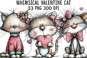 Whimsical Valentine Cat Clipart, a Graphic by CraftArtStudio (Thumbnail 1 of 6)