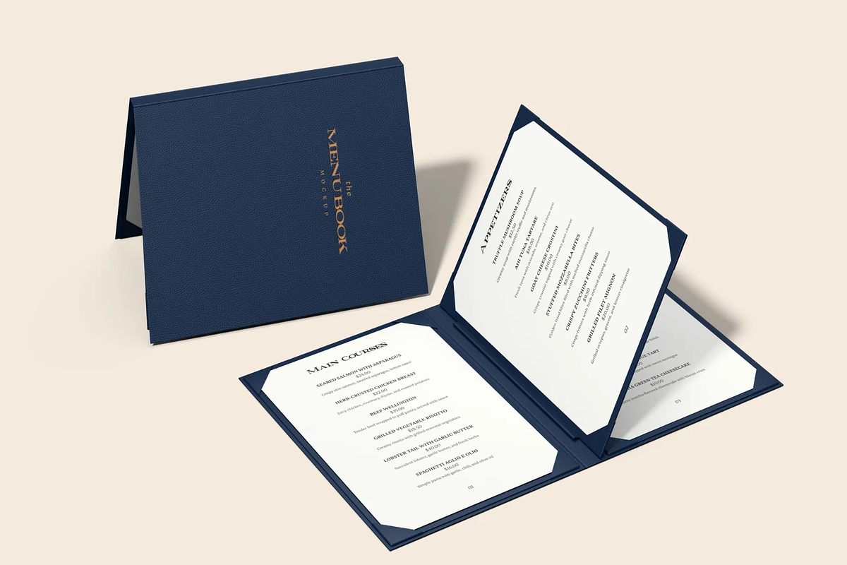 Restaurant Menu Book Mockup, a Books & Magazine Mockup by graphicsauce (Photo 2 of 4)