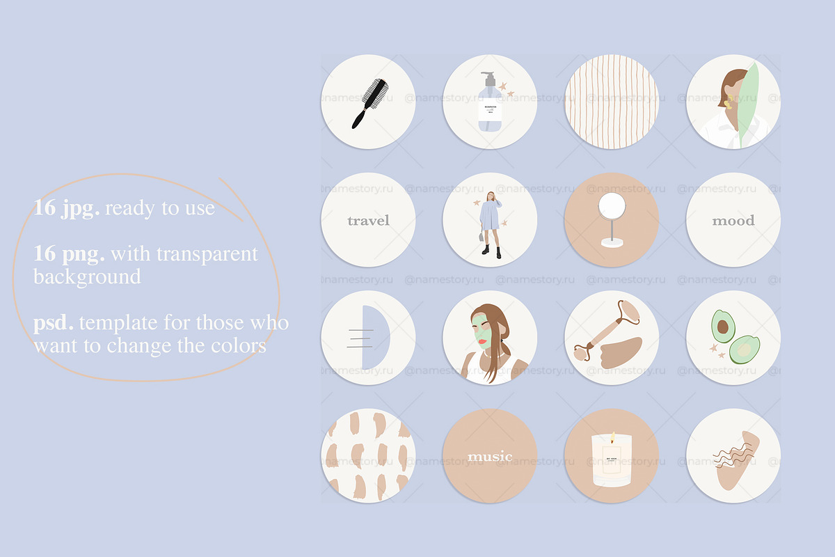 16 Instagram Highlight Cover BEAUTY, a Social Media Template by Olg Store (Photo 3 of 4)