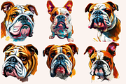 Caricature Cartoon British Bulldogs, an Animal Illustration by PrintHaven Designs (Thumbnail 2 of 9)
