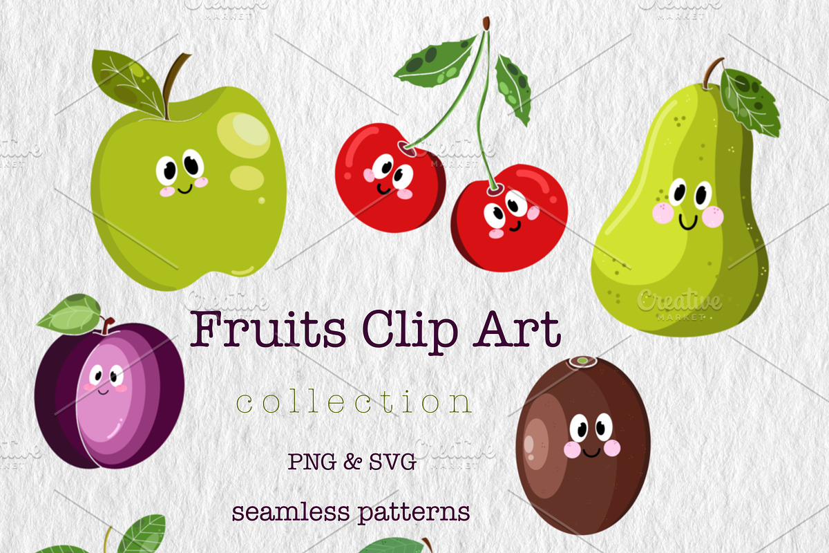 Fruit Friends clipart, an Icon by Oleksandra Illustrates (Photo 1 of 12)