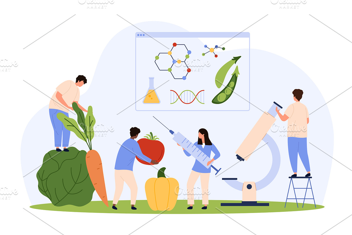 Laboratory tests of farm organic, a Person Illustration by Flashvector