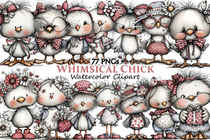 Whimsical Chick Clipart, an Illustration by Pixels.Craft