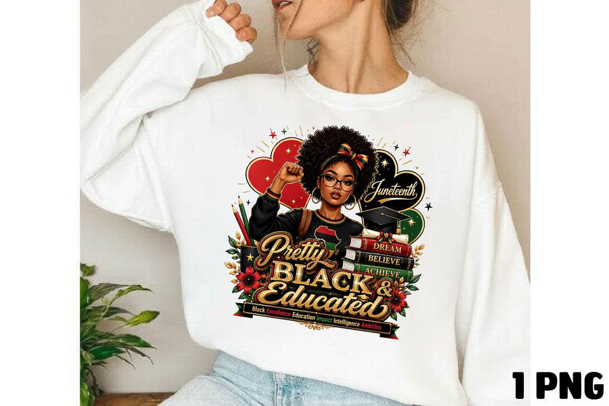 Pretty Black Educated Girl, a Seasonal Illustration by DreamCafeArt (Photo 3 of 6)
